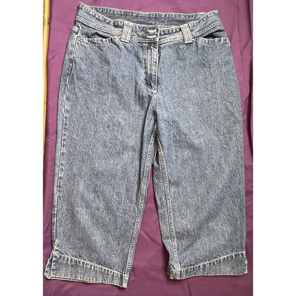 Christopher & Banks Denim Capris Women's Size 14 Medium Wash‎ EUC